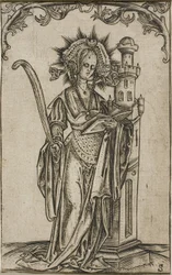 Sainte Barbe avec une palme et un livre