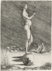 Fortune naviguant sur un globe ailé, vers 1510-15