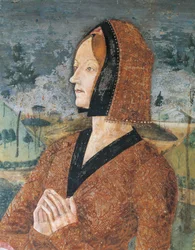 Portrait de femme, fresque dans la chapelle de Sainte Marguerite d