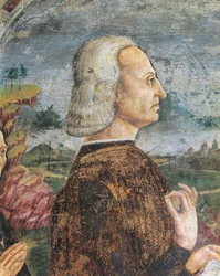 Portrait de Guglielmo VIII Paleologo, Marquis de Monferrato, fresque dans la chapelle de Sainte Marguerite d