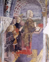 Italie, Région du Piémont, Serralunga di Crea, fresque dans la chapelle de la Basilique de Santa Maria Assunta