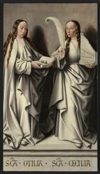 Saintes Ottilia et Cécilia, panneau du retable de Sainte Anne