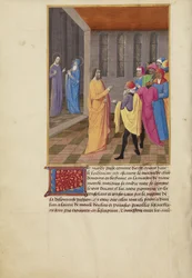 Judas conspire avec les Juifs et le Christ parle à la Vierge