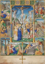 La Crucifixion avec six histoires de la Passion