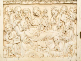 Fragment de Diptyque : La Mort de la Vierge, 1375-1400
