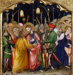 Baiser de Judas, XIVe siècle, prédelle du retable provenant de l