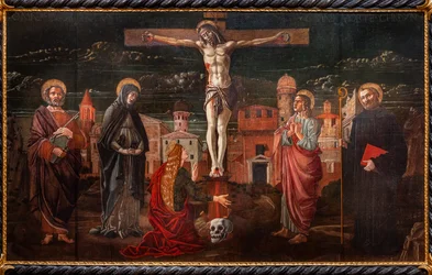 Christ crucifié parmi Saint Pierre, la Vierge, Marie-Madeleine, Saint Jean l