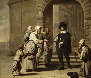 Mendiants à une porte