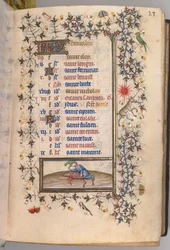 Heures de Charles le Noble, roi de Navarre 1361-1425 : fol. 12r, décembre, vers 1405