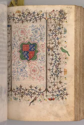Heures de Charles le Noble, roi de Navarre 1361-1425: fol. 137r, Blason..., vers 1405