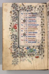 Heures de Charles le Noble, roi de Navarre 1361-1425 : fol. 8v, août, vers 1405