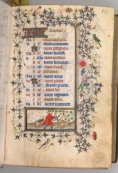 Heures de Charles le Noble, roi de Navarre 1361-1425 : fol. 9r, septembre, vers 1405