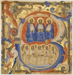 La Trinité dans une initiale B, probablement 1387