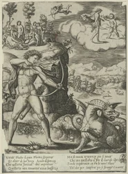 Apollon tuant Python, planche une de L