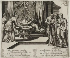 Autres nymphes servant Psyché à table