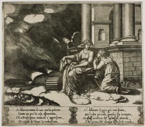 Proserpine donne à Psyché la boîte de beauté