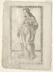 Tempérance des Tarocchi, série B : Principes Cosmiques & Vertus, #34, avant 1467