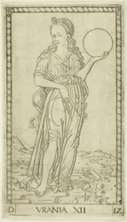 Urania, planche douze de Apollon et les Muses