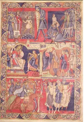 Scènes de la vie de Samuel, Saül et David, de la Bible de Winchester, 1160-80