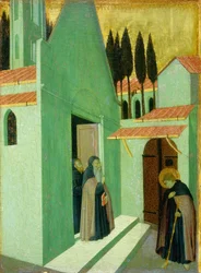 Saint Antoine quittant son monastère