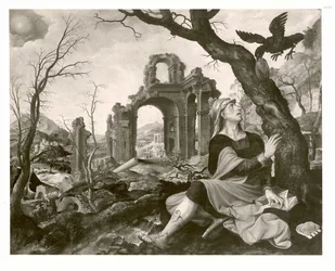 Néerlandais : Elijah nourri par le corbeau Elias nourri par le corbeau