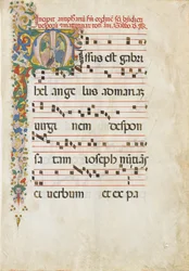 Feuille de manuscrit avec Saint Jean l