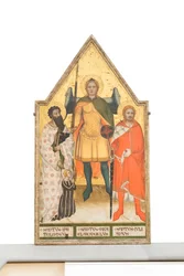 Saint Michel archange, Barthélemy, Julien et le donateur, vers 1360-1365 (panneau)