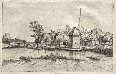 Vues de Villages dans le Brabant et la Campine : Un Village Enceint, c. 1561