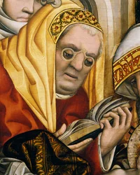 Prêtre portant des lunettes, (détail) de la Circoncision du Christ