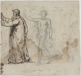 Trois figures [verso]