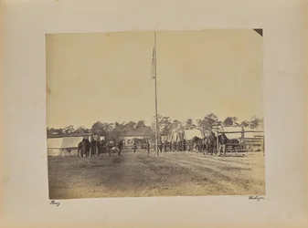 Fort Brady 1st Connecticut Artillery. Construction des quartiers d