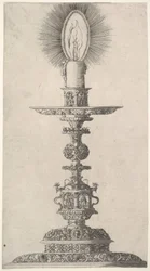Chandelier avec bougie allumée de: Insigne Ac Plane Novum Opus Cratero graphicum