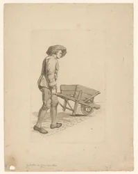 Homme avec brouette
