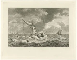 Échouage du bateau de Klaas Ringels près de Texel, 1778