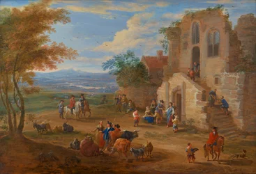 Paysage avec distribution d