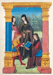 Antoine Vérard présente son livre à François d
