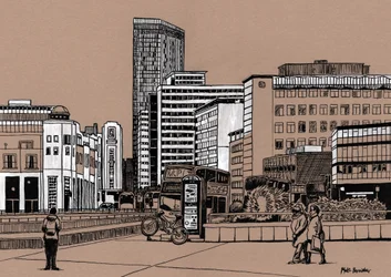 Wellesley Road - Croydon, 2016 (encre acrylique sur panneau)