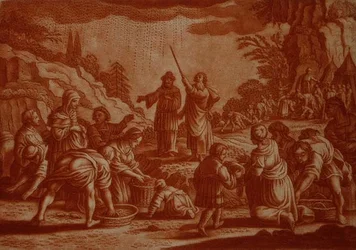 Les Israélites ramassant la manne, illustration d
