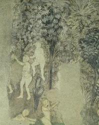 Hommes se baignant (détail du schéma décoratif dans la Salle des Papes)