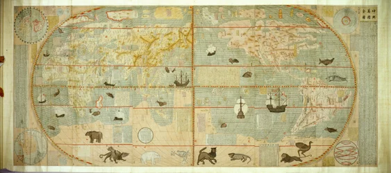 Kunyu Wanguo Quantu, carte des myriades de pays du monde, 1602