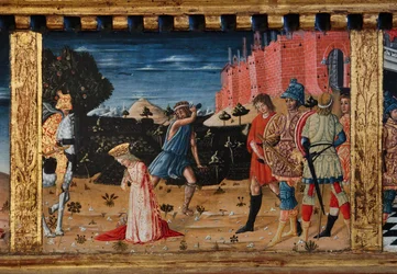 Madone et Enfant avec les saints Jacques, Augustin, Bernardin et Marguerite, premières décennies du 14e siècle