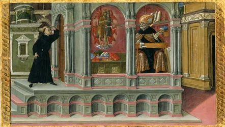 La vision de Saint Augustin des saints Jérôme et Jean-Baptiste, 1476
