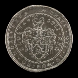 Armes et inscription [verso], 1592
