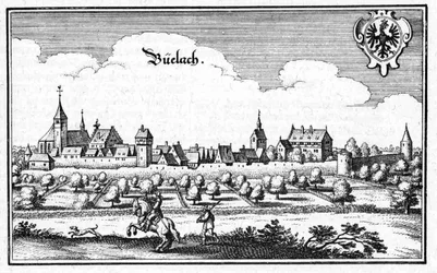 Büelach - extrait de Topographia Sueviae (Schwaben)