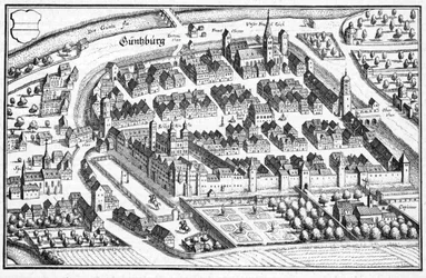 Güntzburg - extrait de Topographia Sueviae (Souabe)