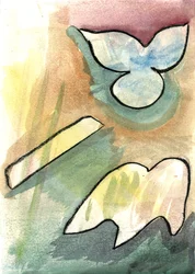douce le matin 7, 2021 (aquarelle, fusain)