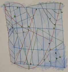 tableau à bâtons 2, 2014 (crayon aquarelle)