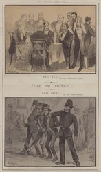 Jeu ou crime ? (lithographie en couleur)