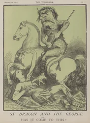Saint Dragon et le George ou, En est-on arrivé là ? (lithographie en couleur)