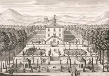 Maison et jardin, 1715